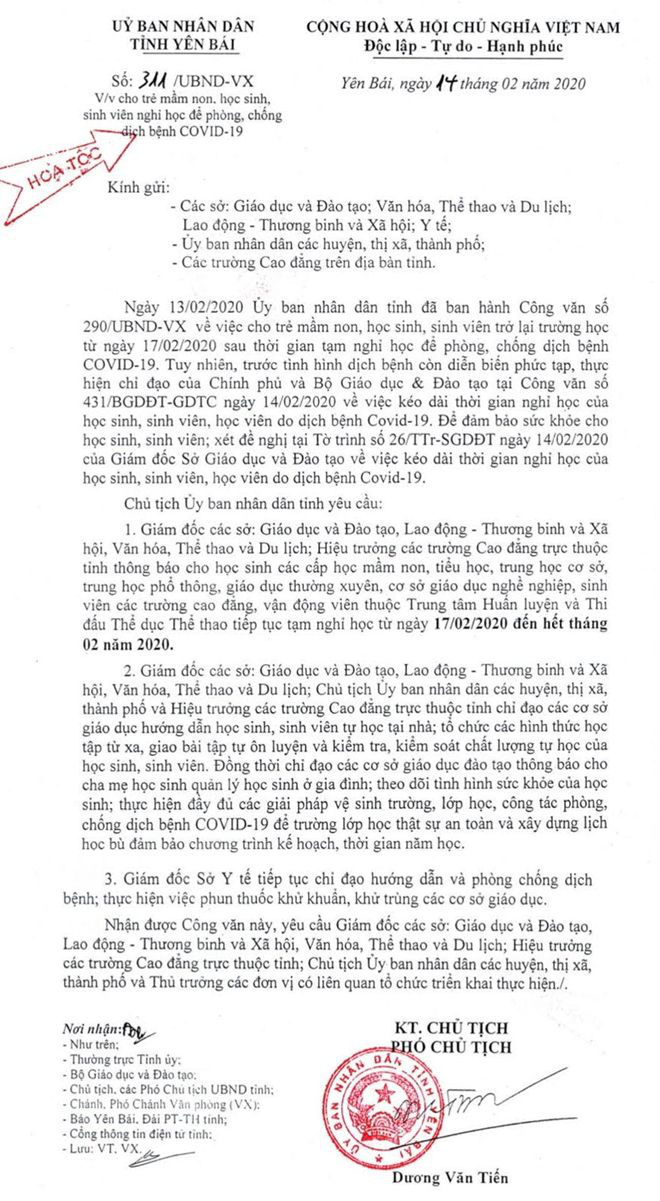 Xuất hiện công văn Hoả tốc giả mạo cho học sinh, sinh viên được nghỉ học đến hết tháng 3/2020 - Ảnh 2.