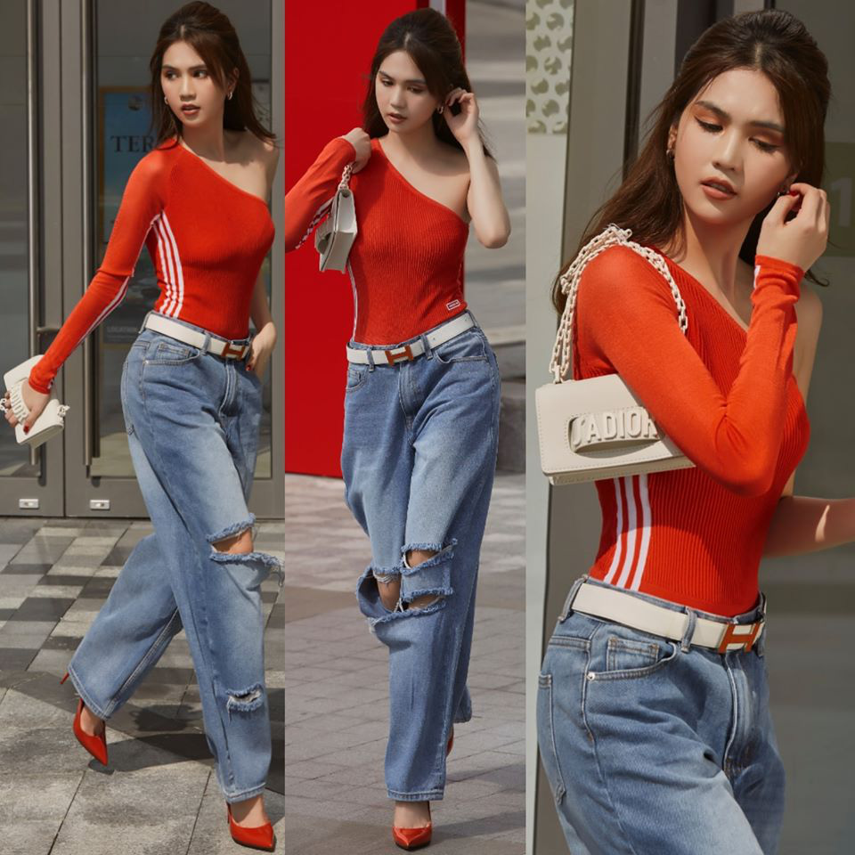 Ngọc Trinh dáng chuẩn nên mặc quần jeans đẹp mê là đương nhiên, mỗi tội lại có đôi lần mix đồ hơi lỗi - Ảnh 7.