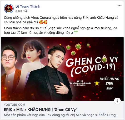 Min - Erik - Khắc Hưng bất ngờ tái hợp, tung phiên bản Ghen mới toanh để tuyên truyền đẩy lùi dịch Corona! - Ảnh 3.