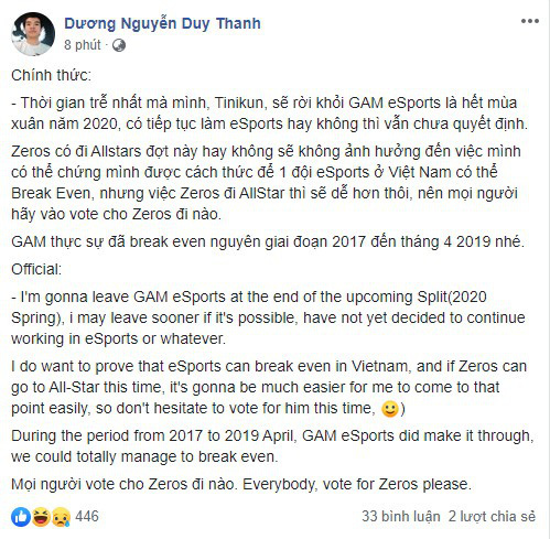HLV Tinikun bất ngờ hé lộ kế hoạch dừng làm HLV Gam Esports, cộng đồng tiếc nuối một huyền thoại của VCS! - Ảnh 1.
