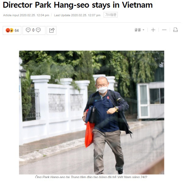HLV Park Hang-seo không bị cách ly, fan Hàn Quốc ấn tượng với cách phòng dịch Covid-19 của Việt Nam - Ảnh 2.