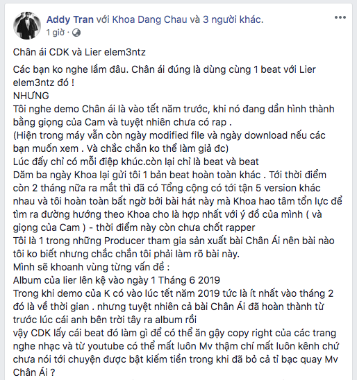 Producer Addy Trần tung bằng chứng Chân Ái không đạo nhạc nước ngoài, nhưng đáng chú ý hơn cả là phản ứng của Châu Đăng Khoa - Ảnh 2.