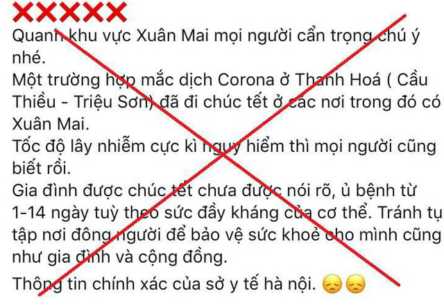 Đăng tin thất thiệt về dịch virus Corona, thanh niên ở Hà Nội bị phạt 10 triệu đồng - Ảnh 1.