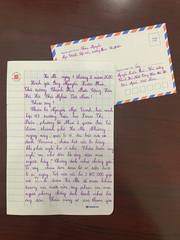 Bé gái lớp 4 viết thư cho Thủ tướng và góp tiền chống dịch 2019-nCoV - Ảnh 2.