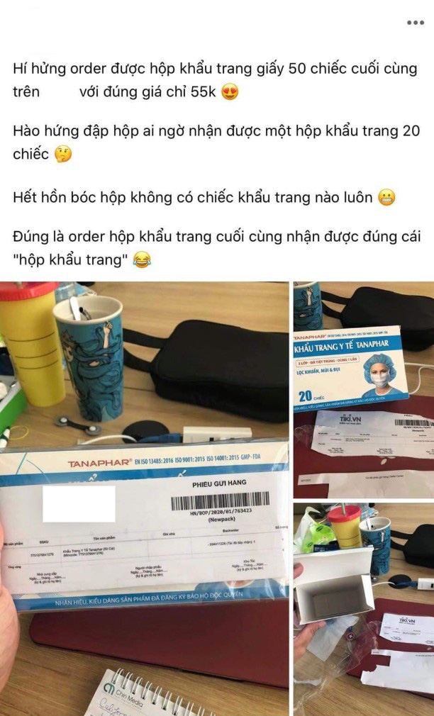 Order khẩu trang online để phòng dịch, nhận lại toàn lá cây hay thậm chí là hộp không: Phẫn nộ không để đâu cho hết! - Ảnh 1.