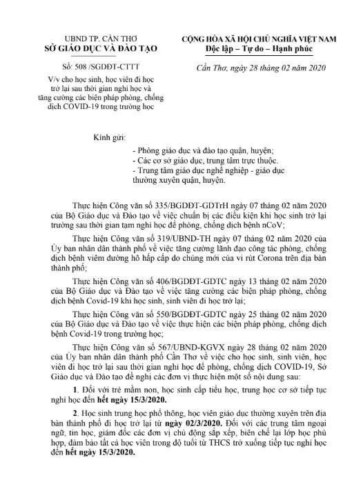 Công văn thông báo cho học sinh nghỉ hết tháng 3 là giả mạo! - Ảnh 2.