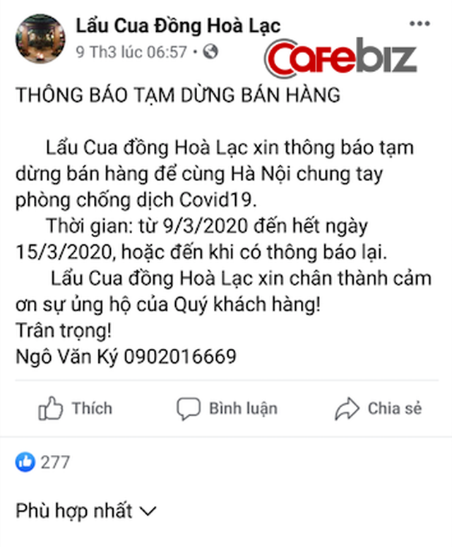 Nhà hàng lẩu cua nức tiếng Hà Nội xin phép đóng cửa phòng dịch vì... quá đông khách, mỗi ngày tiếp đón hơn 1.000 lượt khách - Ảnh 1.