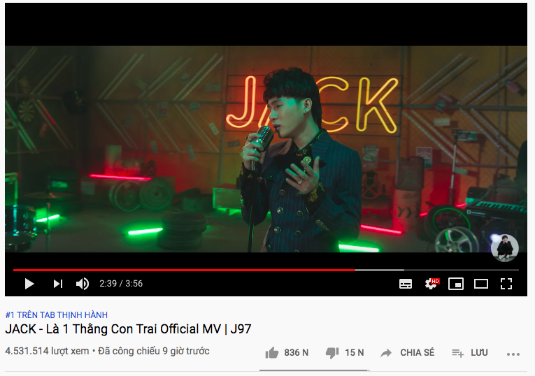 MV comeback của Jack cán mốc top 1 trending sau 9 giờ lên sóng, bất chấp Hậu Hoàng lên như diều gặp gió, lật đổ AMEE vững vàng suốt 4 ngày - Ảnh 2. MV comeback của Jack cán mốc top 1 trending sau 9 giờ lên sóng, bất chấp Hậu Hoàng lên như diều gặp gió, lật đổ AMEE vững vàng suốt 4 ngày - Ảnh 2.