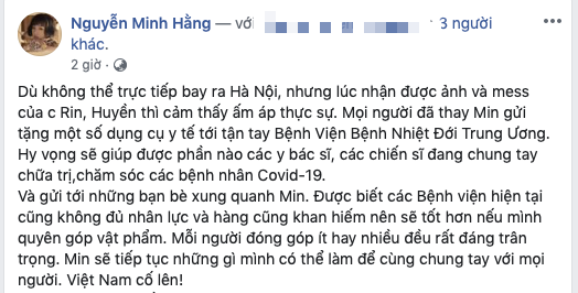 Ca sĩ Min là nghệ sĩ Việt tiếp theo đóng góp 10.000 khẩu trang và 500 chai nước rửa tay hỗ trợ chống dịch Covid-19 - Ảnh 3.