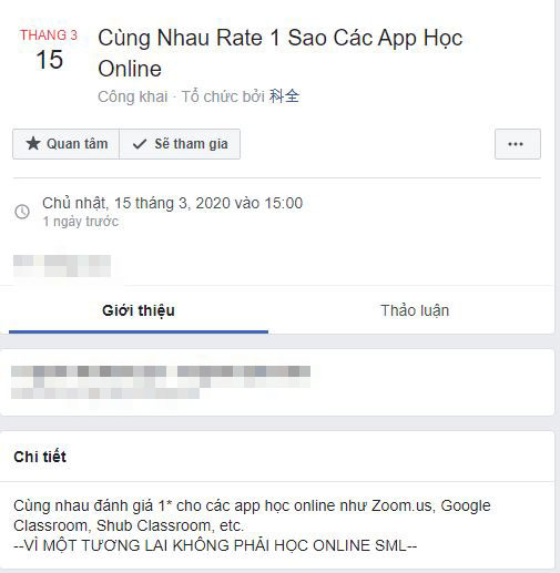 Bức xúc cảnh học trò thi nhau bình luận phản cảm, rate 1 sao để mau sập ứng dụng học tập, họp hành online Zoom - Ảnh 1.