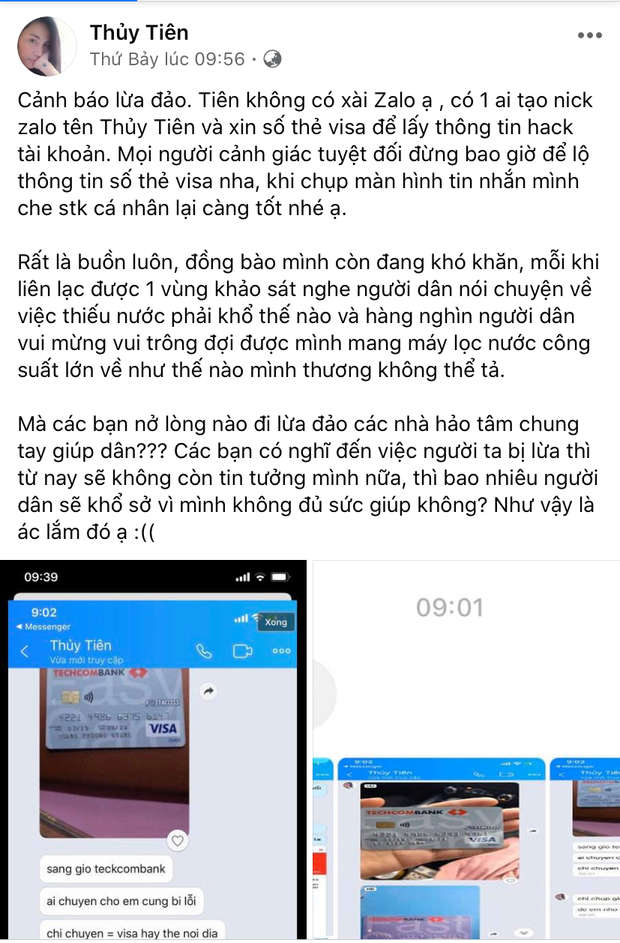 Thủy Tiên bức xúc đòi nhờ pháp luật vào cuộc vì bị giả mạo tài khoản kêu gọi quyên góp từ thiện - Ảnh 4.