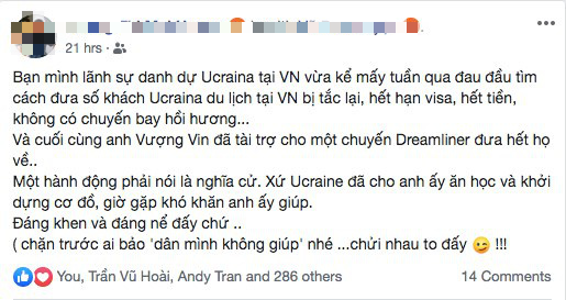 Tỷ phú Phạm Nhật Vượng thuê nguyên chiếc Boeing 787 Dreamliner đưa người Ukraine tại Việt Nam về nước giữa dịch Covid-19 - Ảnh 3.