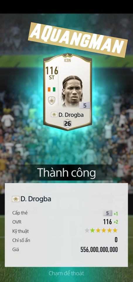 FIFA Online 4: Xuất hiện siêu phẩm Drogba ICONS +5 đầu tiên tại Việt Nam, giá trị khủng lên đến 300 triệu đồng! - Ảnh 1.