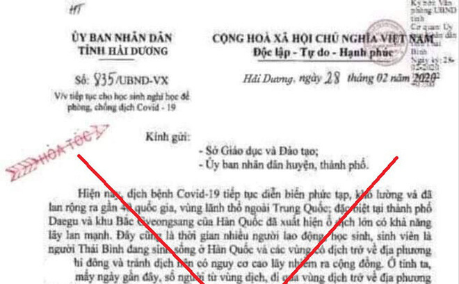 Phạt người phụ nữ đăng tải văn bản giả mạo cho học sinh nghỉ học để phòng chống Covid-19 - Ảnh 1.