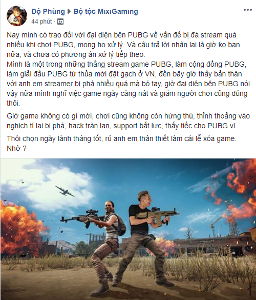 Thành công vang dội nhờ PUBG nhưng Độ Mixi đã phải cay đắng lý giải nguyên nhân khiến tựa game này đang sống mòn!  - Ảnh 3.