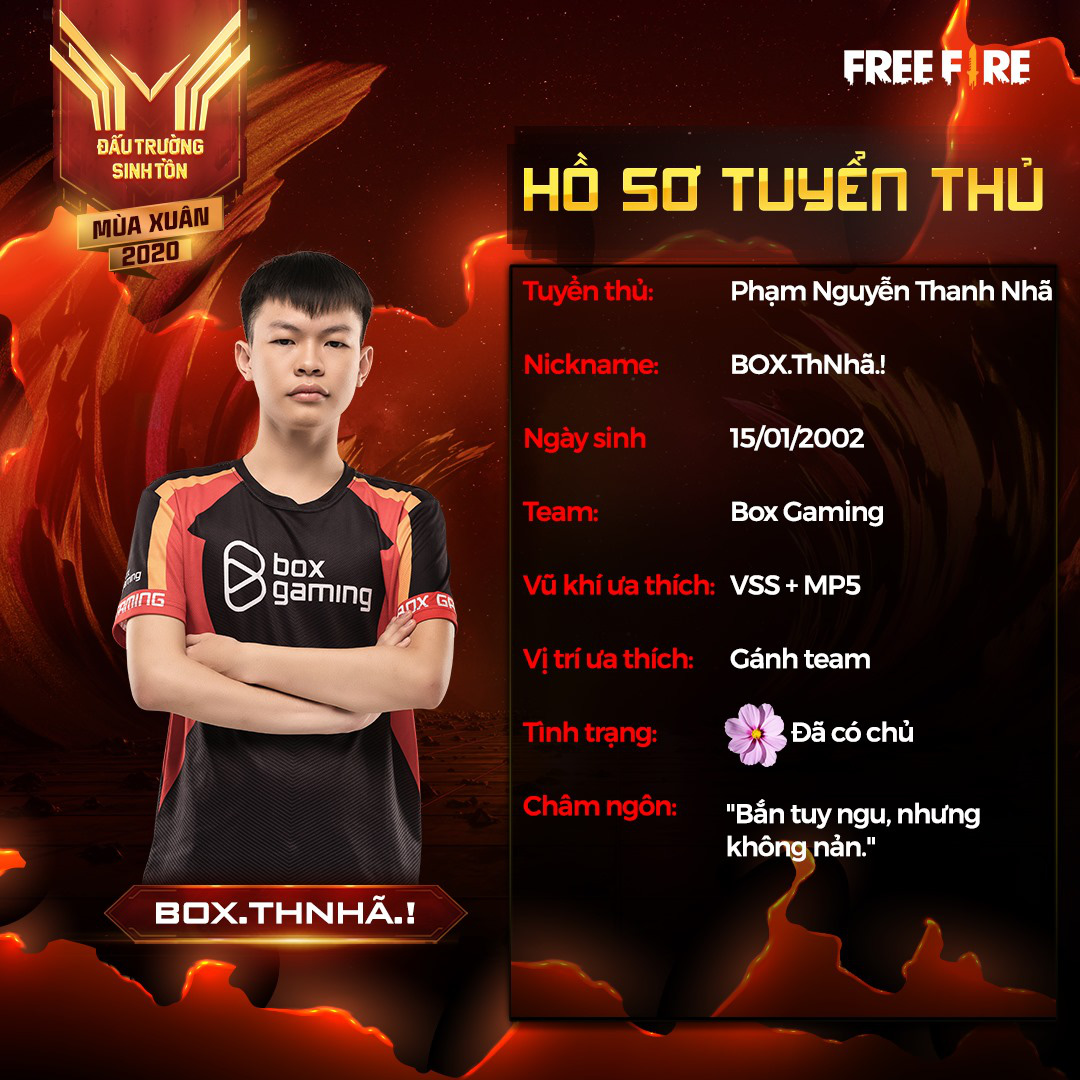 Điểm danh những game thủ Free Fire kh&eacute;t tiếng nhất Đấu Trường Sinh Tồn m&ugrave;a Xu&acirc;n 2020 - Ảnh 2.