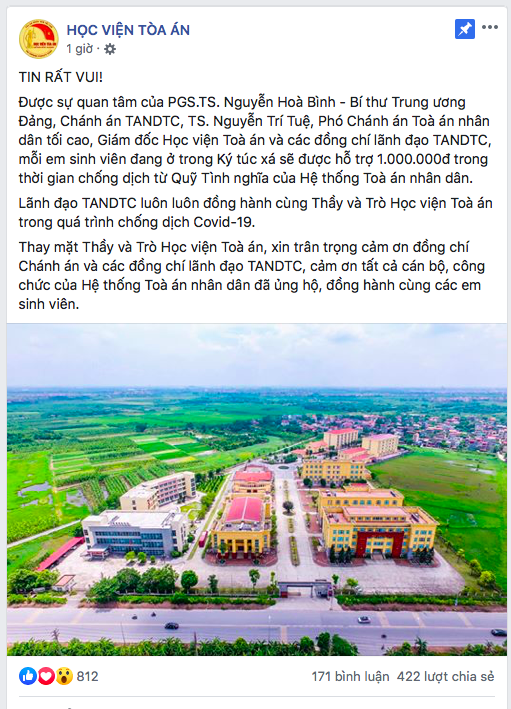 Trường nhà người ta: Mỗi sinh viên được tặng 1 triệu đồng để hỗ trợ mùa dịch - Ảnh 1.