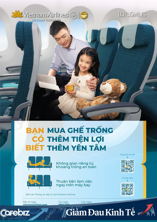 Vừa thưa kh&aacute;ch lại hạn chế bay, Vietnam Airlines tung lu&ocirc;n dịch vụ mua ghế trống vừa để kh&aacute;ch ngồi thoải m&aacute;i, lại c&ograve;n tạo khoảng c&aacute;ch an to&agrave;n trong dịch COVID-19 - Ảnh 1.