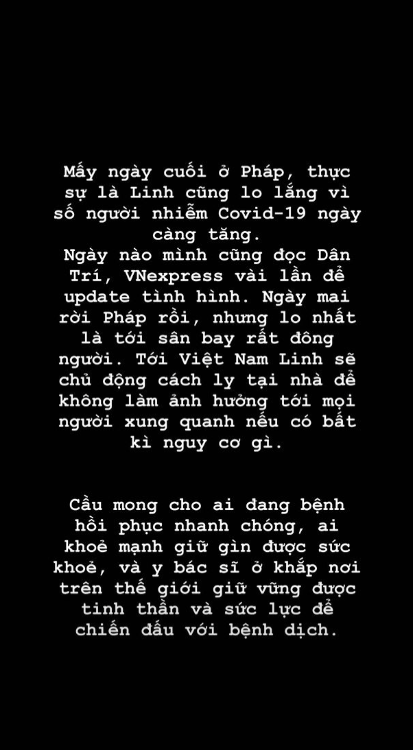 Khánh Linh lo lắng trước ngày về Việt Nam từ Pháp, dự định sẽ tự cách ly tại nhà - Ảnh 1.