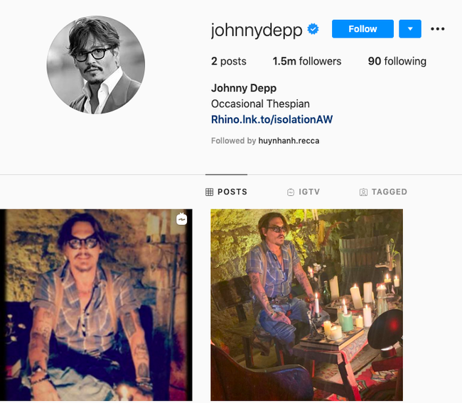 Johnny Depp tức tốc lập Instagram sau ồn ào Amber Heard bị lộ bằng chứng dẫn trai về nhà, còn chần chờ gì mà không follow? - Ảnh 1.