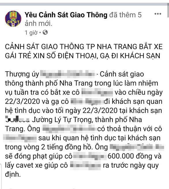 Khánh Hòa xác minh thông tin CSGT gạ tình người vi phạm giao thông - Ảnh 1.