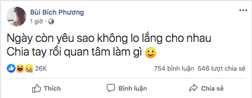Bích Phương đăng status tâm t…