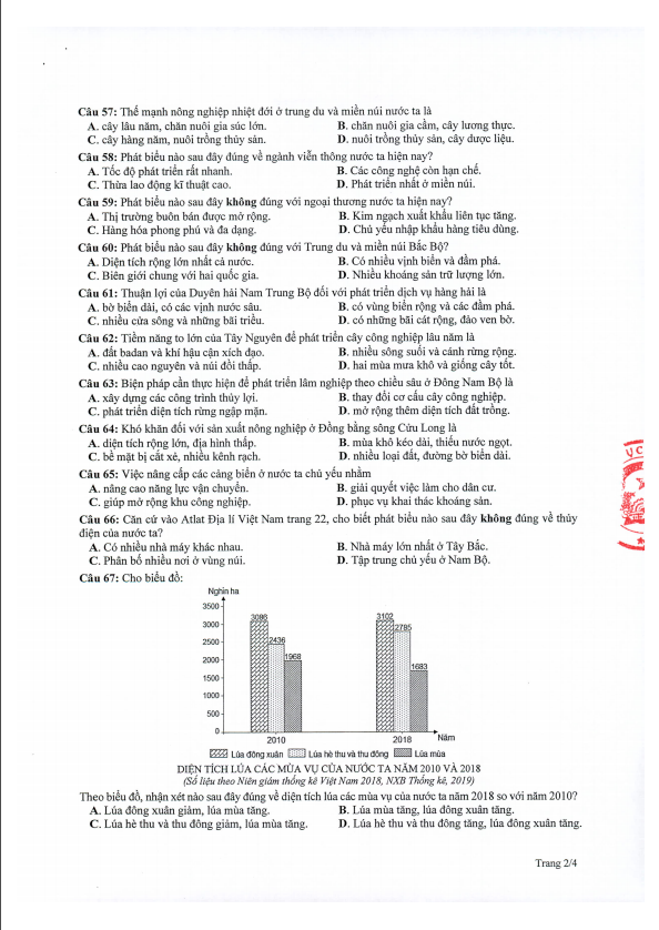 Đề thi minh họa THPT Quốc gia 2020 Tổ hợp Khoa học xã hội - Ảnh 6.