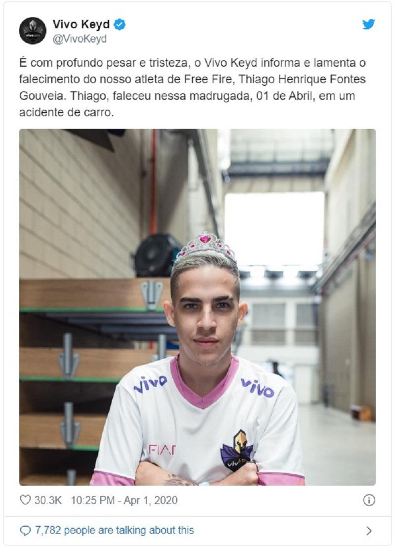 Gặp tai nạn xe hơi kinh ho&agrave;ng, ng&ocirc;i sao Free Fire Brazil qua đời ở tuổi 21 - Ảnh 2.