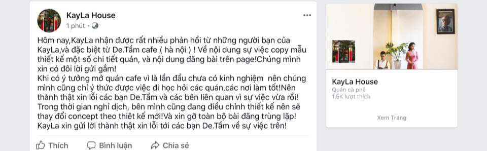 Qu&aacute;n c&agrave; ph&ecirc; nổi tiếng H&agrave; Nội - De.TẦM tố bị đạo nh&aacute;i y chang từ thiết kế kh&ocirc;ng gian đến nội dung tr&ecirc;n fanpage khiến cư d&acirc;n mạng x&ocirc;n xao - Ảnh 6.