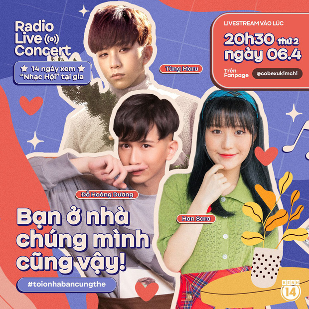 Bộ ba Du-Sa-Ru Đỗ Hoàng Dương - Han Sara - Tùng Maru quậy banh Radio Live Concert, chia sẻ 1500 bí kíp sống ảo giữa mùa dịch - Ảnh 1.