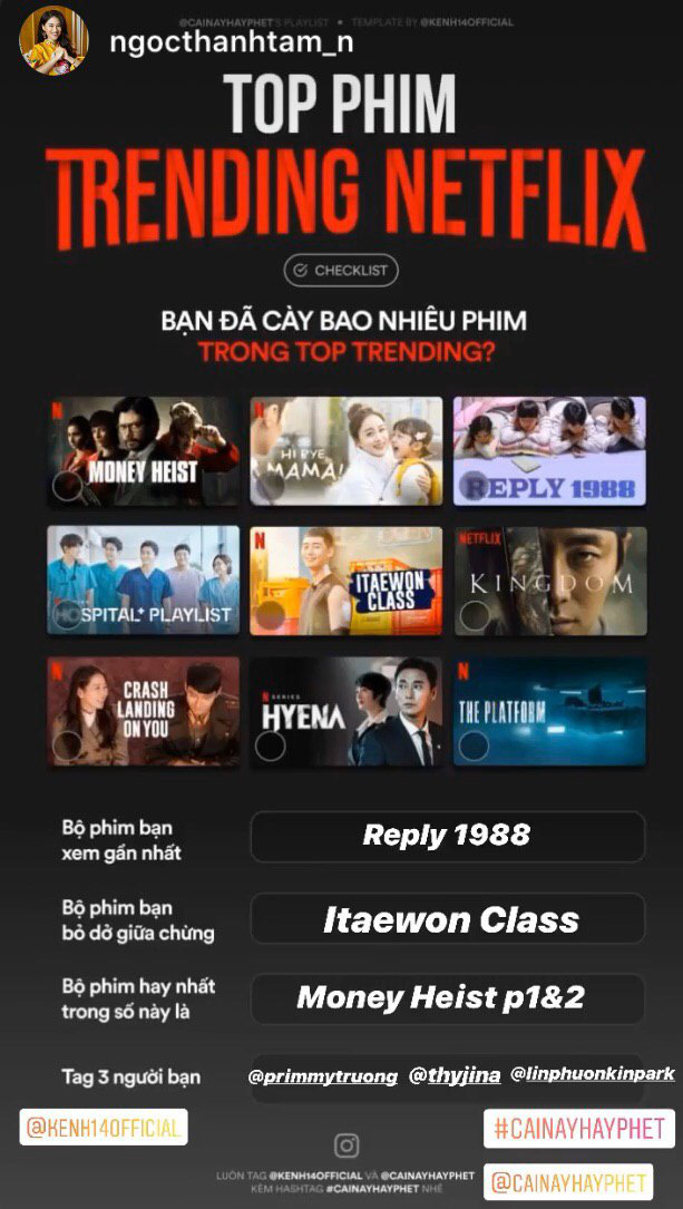 Sao Việt ở nhà gặm nhấm Netflix: Cao Thiên Trang cày sạch top trending, Puka cực mê The Platform - Ảnh 14.