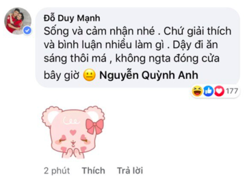 Duy Mạnh lên tiếng an ủi Quỳnh Anh sống và cảm nhận không cần giải thích, chứng minh tình cảm lập tức bằng cách rủ vợ đi ăn sáng - Ảnh 2.