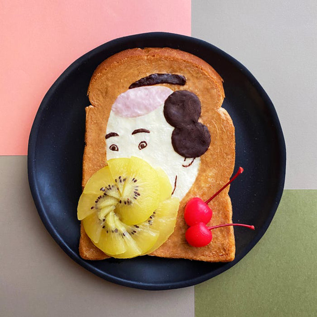 Học nghệ sĩ Nhật làm cho bữa sáng của mình trở nên thú vị bằng cách biến bánh mì thành những bức tranh tuyệt đẹp - Ảnh 4.