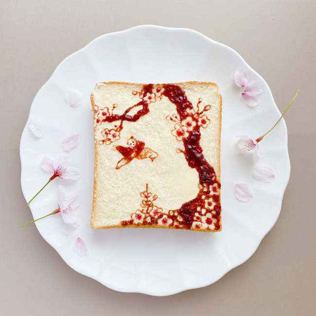 Học nghệ sĩ Nhật làm cho bữa sáng của mình trở nên thú vị bằng cách biến bánh mì thành những bức tranh tuyệt đẹp - Ảnh 7.
