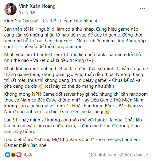 Vinh Râu FAPTV viết tâm thư, tha thiết mong Garena thay đổi cơ chế tìm trận trong xếp hạng FO4 - Ảnh 1.