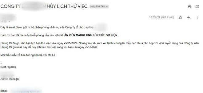 Nữ sinh tức tối bị nhà tuyển dụng lật kèo hủy lịch phút chót, dân mạng soi ra chi tiết bất thường mà công ty nào cũng hay xài - Ảnh 2.