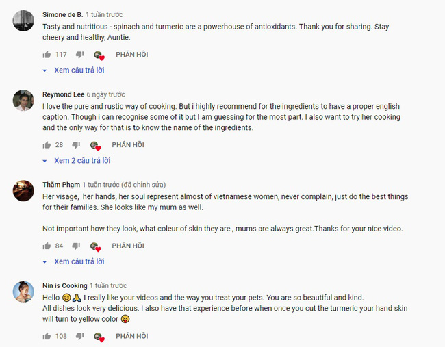 Kênh Ẩm Thực Mẹ Làm từ khi được Youtube giới thiệu đã hút vô số fan quốc tế với hàng loạt bình luận “cưng” hết sức - Ảnh 5.