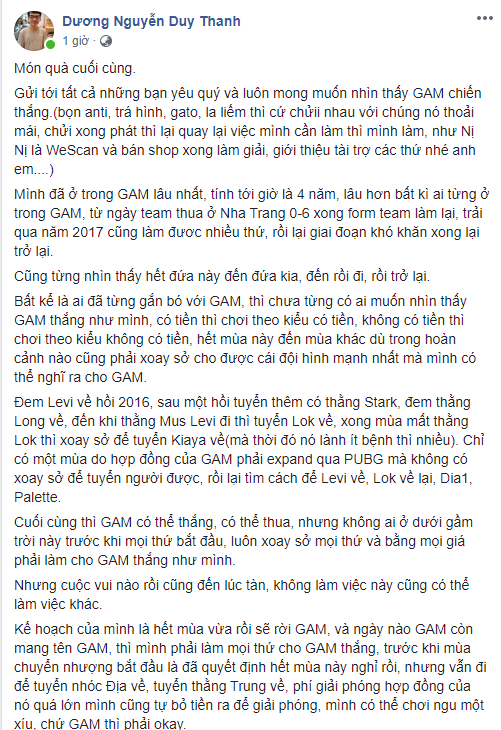 Tinikun chính thức chia tay GAM Esports, tâm thư hé lộ lý do lựa chọn Noway thay vì Bigkoro - Ảnh 2.
