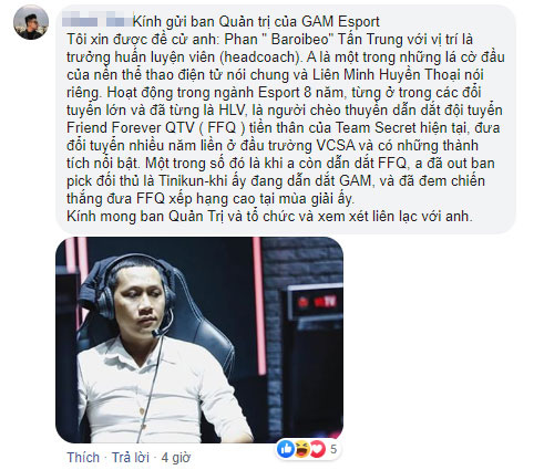 GAM Esports đăng tuyển ban huấn luyện mới, cộng đồng lại gọi hồn Thầy gi&aacute;o Ba - Ảnh 4.