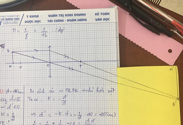 Bức ảnh khiến học sinh khóc thét giờ Vật lý: Vẽ thấu kính - Ảnh 3.