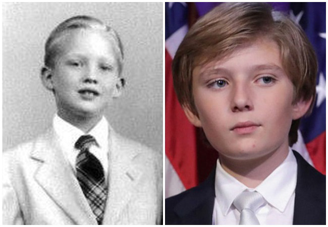 Minh chứng cho thấy hoàng tử Nhà Trắng Barron Trump giống cha như 2 giọt nước, thừa hưởng nhan sắc thời trẻ của Tổng thống Mỹ - Ảnh 2.