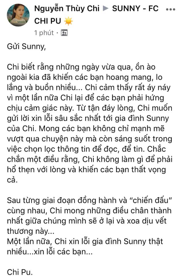 Chi Pu chính thức lên tiếng sau lùm xùm chị chị em em: Chi không làm gì hổ thẹn với lòng khiến các bạn thất vọng - Ảnh 2.