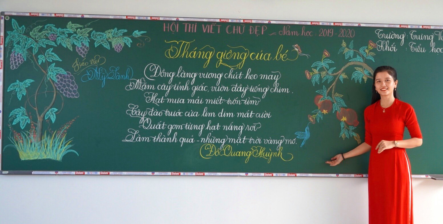 Mãn nhãn với nét chữ của các giáo viên Quảng Trị: Viết bảng đẹp ...