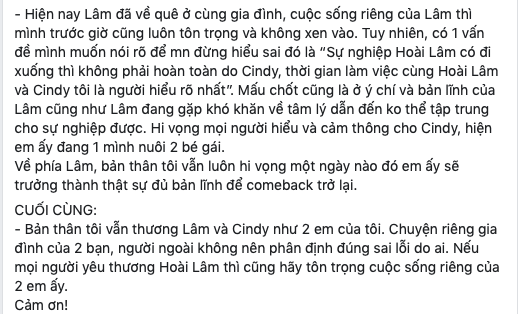Đại diện Hoài Lâm chính thức lên tiếng về nghi vấn mượn chuyện tan vỡ để PR, tiết lộ tình trạng hiện tại đáng lo của nam ca sĩ - Ảnh 3. Đại diện Hoài Lâm chính thức lên tiếng về nghi vấn mượn chuyện tan vỡ để PR, tiết lộ tình trạng hiện tại đáng lo của nam ca sĩ - Ảnh 3.