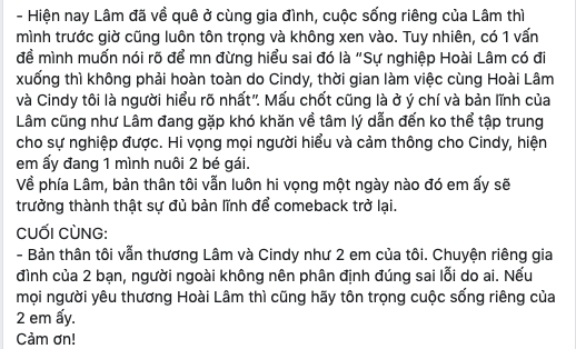 Đại diện Hoài Lâm chính thức lên tiếng về nghi vấn mượn chuyện tan vỡ để PR, tiết lộ tình trạng đáng lo của nam ca sĩ - Ảnh 3.