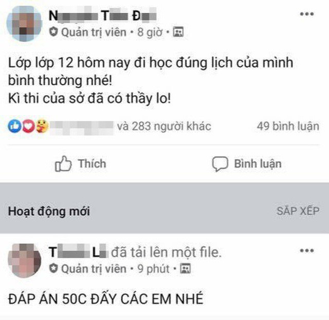 Thầy giáo hot Facebook cho học sinh chép đáp án khảo sát Toán có vi phạm pháp luật? - Ảnh 1.