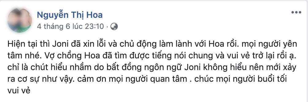 C&ocirc; d&acirc;u 65 tuổi l&ecirc;n tiếng giải th&iacute;ch sau th&ocirc;ng tin bị chồng đ&aacute;nh đập, cho biết đ&atilde; được chồng xin lỗi - Ảnh 3.