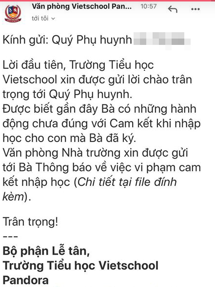 Bị tố gửi email cảnh cáo phụ huynh phản đối chính sách học phí mùa dịch: Nhà trường nói gì? - Ảnh 1. Bị tố gửi email cảnh cáo phụ huynh phản đối chính sách học phí mùa dịch: Nhà trường nói gì? - Ảnh 1.