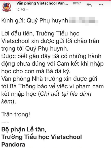 Bị tố gửi email cảnh cáo phụ huynh phản đối chính sách học phí mùa dịch: Nhà trường nói gì? - Ảnh 1.