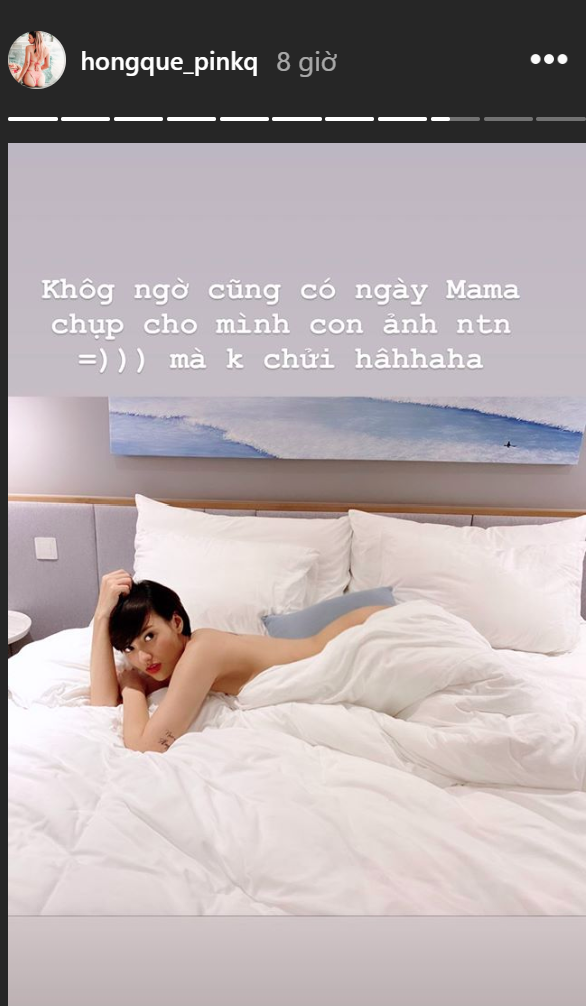 Hồng Quế “chơi lớn” tung ảnh bán nude táo bạo, gây bất ngờ khi tiết lộ người chụp là mẹ - Ảnh 3.